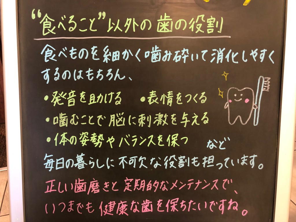 歯医者の一言（食べること以外の歯の役割）